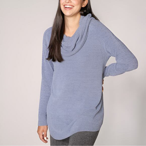 Barefoot Dreams Womens‎ CozyChic Ultra Lite Knit Cowl Neck Tunic Sweater Size S - Picture 1 of 7